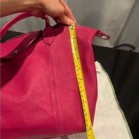 Authentic Longchamp Le Pliage Cuir Leather Zip Tote medium Shoulder Bag - Picture 6 of 16